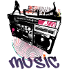 Iconic Ghettoblaster with Breakdancer.