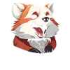 Panda roux souriant