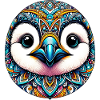 Pinguin mit Mandalas verziert