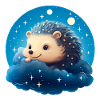 Cute hedgehog at night