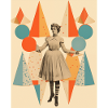 Zirkusdame Papiercollage