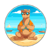 Kamel-Cartoon-Yoga-Strand Sommerillustration