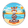 Zebra-Cartoon-Yoga-Strand-Sommer-Illustration
