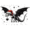Christmas dragon with baublle