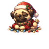 Weihnachtsmütze Weihnachten Lichterkette Mops