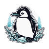 Illustration de Noël pingouin
