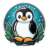 Penguin Christmas Illustration