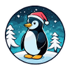 Penguin Christmas Illustration