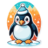Penguin Christmas Illustration