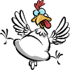 Crazy Chicken, kylling fan, sjov kylling tegneserie