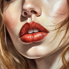 schöne weibliche lippen schwarze lippenstift comic-zeichnung