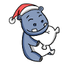 Hippopotame Mignon Fatigué Noël