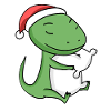 Lizard Cute Tired Christmas