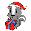 Skunk with Christmas hat