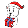 Polar bear with Christmas hat
