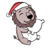 Lion Mignon Fatigué Noël