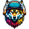 Farbenfroher urbaner Wolf