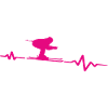 Heartbeat Skier Passion Cardiogram
