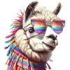 Lama im Regenbogen