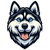 Cartoon Husky Head