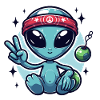 Friendly cartoon alien