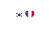 Sydkorea Frankrig Vintage Heartbeat Flag