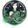 manga,anime, woman, green eyes, gothic