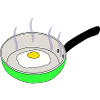 Fried egg in pan