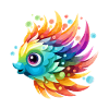 Lustiger bunter Fisch