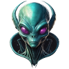 Alien Head with Galaxy Collar