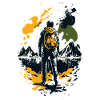 Wanderer mit Rucksack - Grafik