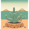 Cactus With Mountains