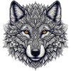 Wolf mit Mandalas verziert