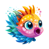 Lustiger bunter Fisch