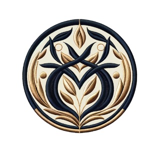 Botanical Elegance Circle Embroidered