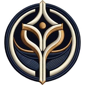 Modern Crest Embroidered Circle