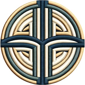 Geometric Harmony Embroidered Circle