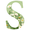 Buchstabe S, Monogramm, Blumenmuster