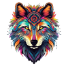 Neon Shadow Wolf Circle