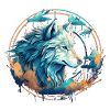Geometrischer Wolfsblick