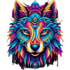 Kaleidoscopic Wolf Circle
