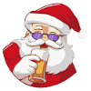 Weihnachtsmann mit Bier und Sonnenbrille
