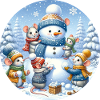 Mice build snowman