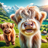 Ultra-cute, fluffy Highland cattle