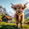 Vache Highland douce et moelleuse