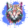 Wildkatze, Luchs, bunt, Malerei, Graffiti