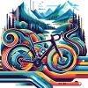 Bicycle with wavy lines