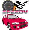 Speedy retro red car