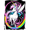 Einhorn auf Regenbogen