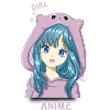 Mädchen Blaues Haar